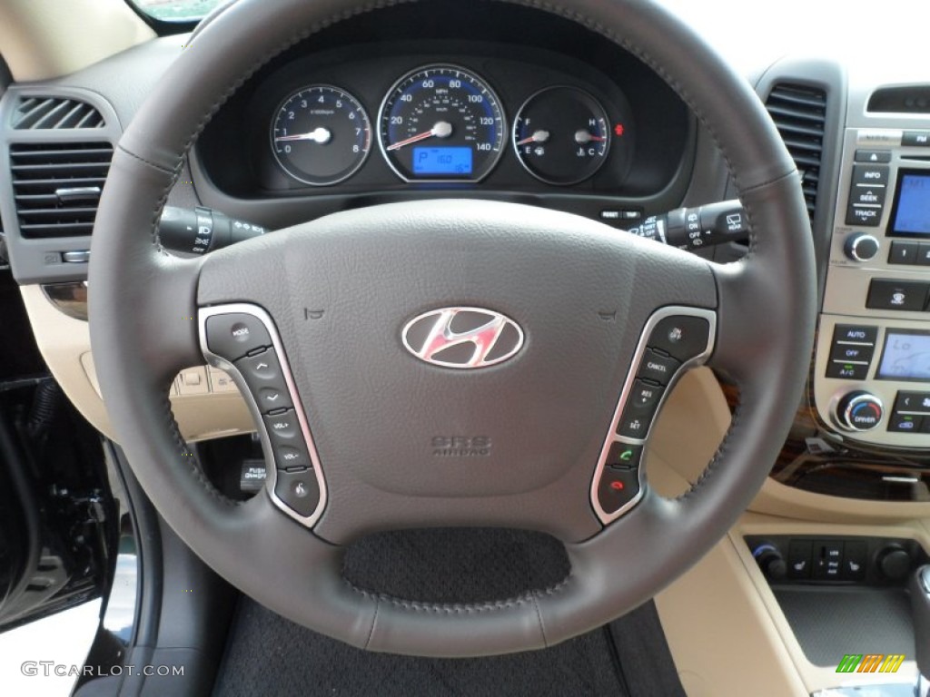 2012 Santa Fe Limited V6 - Twilight Black / Beige photo #29