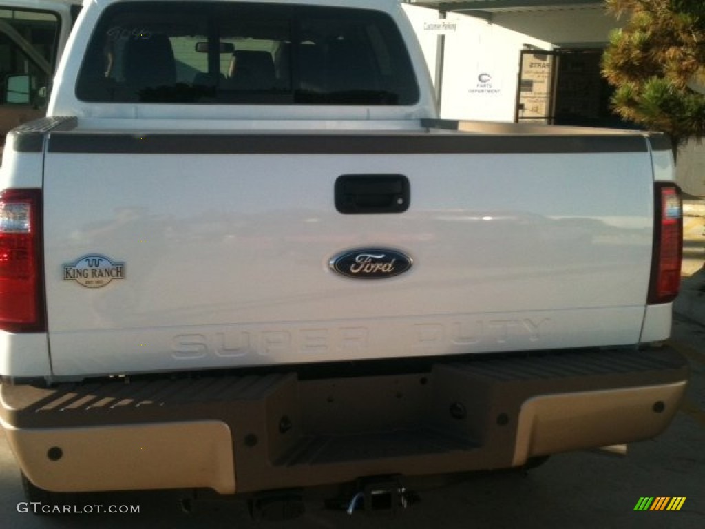 2012 F250 Super Duty King Ranch Crew Cab 4x4 - White Platinum Metallic Tri-Coat / Chaparral Leather photo #5
