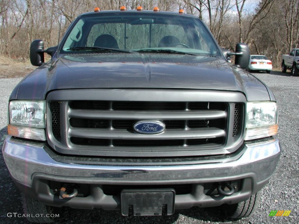 2002 F250 Super Duty XL Regular Cab 4x4 - Dark Shadow Grey Metallic / Medium Flint photo #14