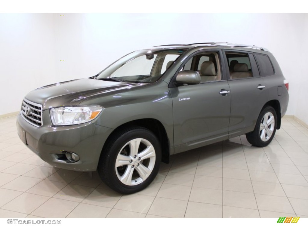 2008 Highlander Limited 4WD - Cypress Green Pearl / Sand Beige photo #3