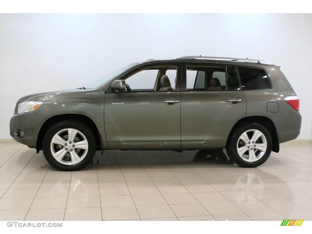 2008 Highlander Limited 4WD - Cypress Green Pearl / Sand Beige photo #4
