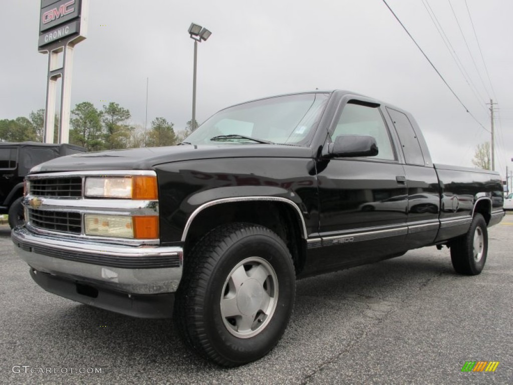1997 C/K K1500 Extended Cab 4x4 - Black / Neutral Shale photo #3