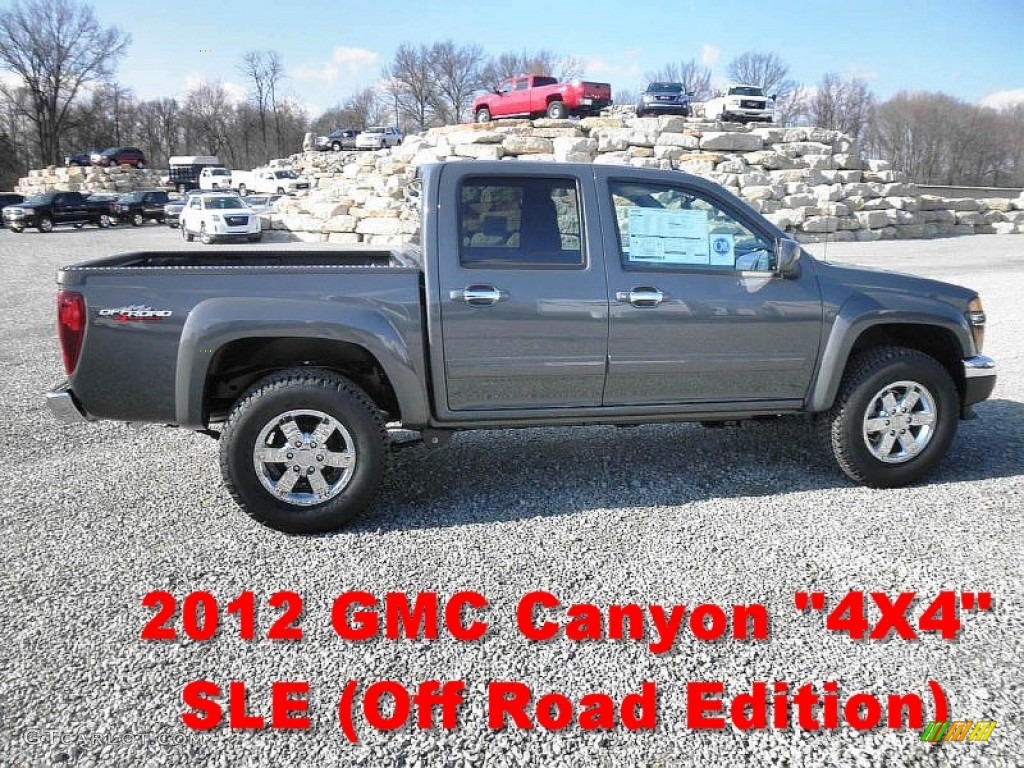 2012 Canyon SLE Crew Cab 4x4 - Dark Steel Gray Metallic / Ebony photo #1