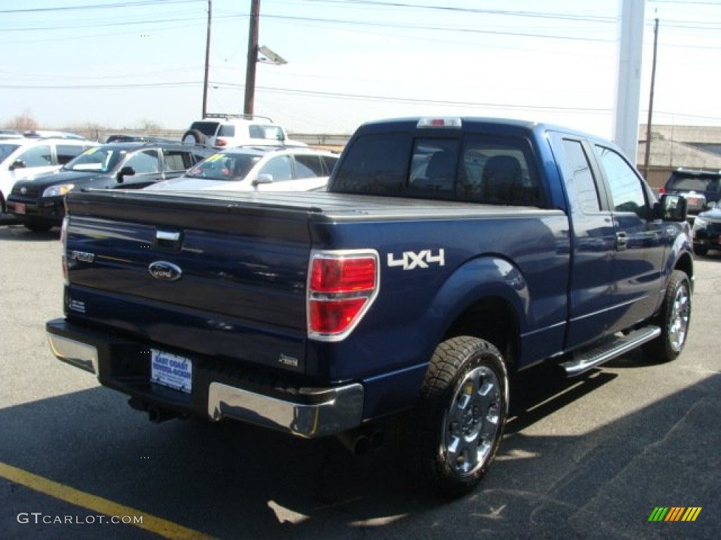 2010 F150 XLT SuperCab 4x4 - Dark Blue Pearl Metallic / Medium Stone photo #4