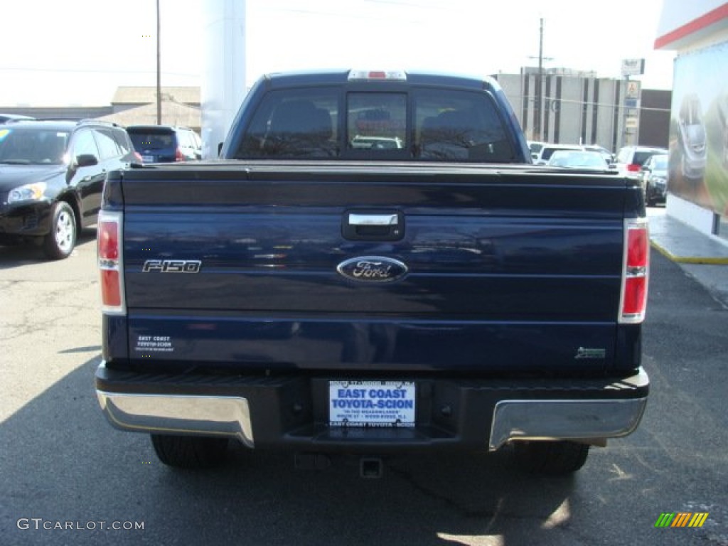 2010 F150 XLT SuperCab 4x4 - Dark Blue Pearl Metallic / Medium Stone photo #5
