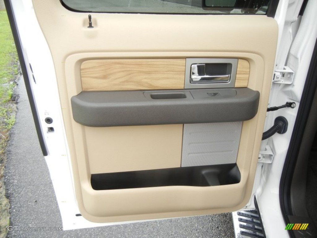 2011 Ford F150 Lariat SuperCrew Pale Adobe Door Panel Photo #62263429