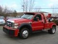 Red 2009 Ford F450 Super Duty XL Regular Cab Tow Truck Exterior