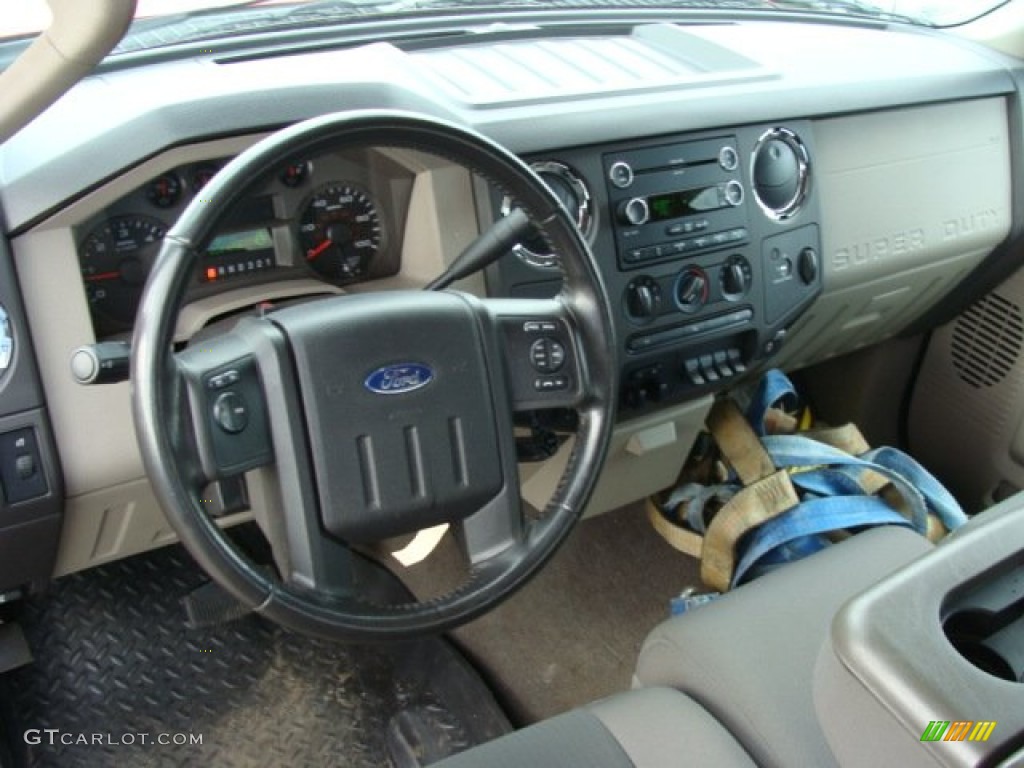 2009 Ford F450 Super Duty XL Regular Cab Tow Truck Medium Stone Dashboard Photo #62264037