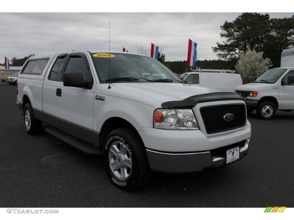 2004 F150 XLT SuperCab - Oxford White / Tan photo #3