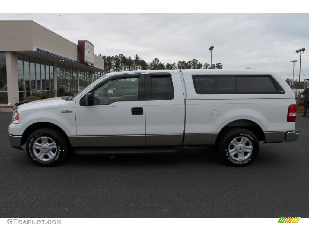 2004 F150 XLT SuperCab - Oxford White / Tan photo #8