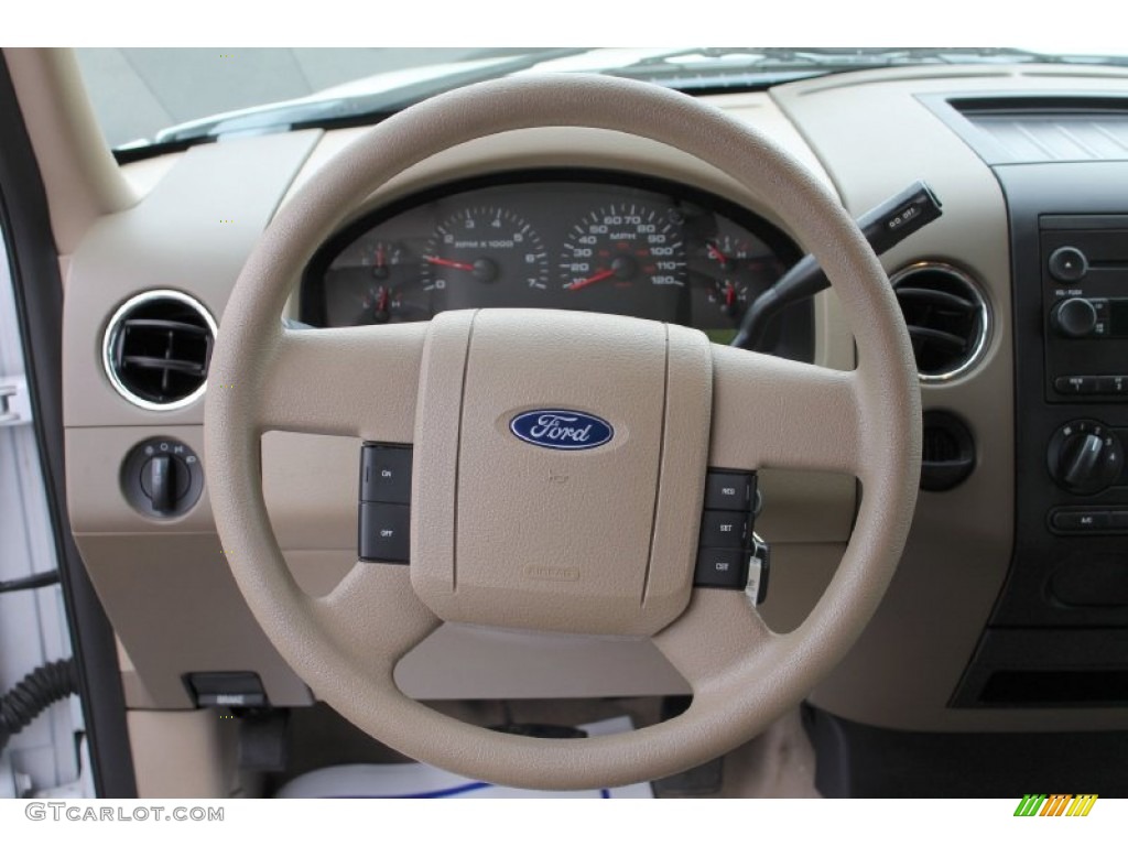 2004 Ford F150 XLT SuperCab Tan Steering Wheel Photo #62264497