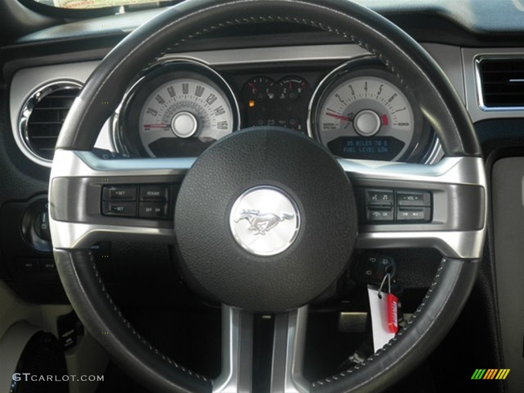 2011 Ford Mustang V6 Premium Convertible Stone Steering Wheel Photo #62266124