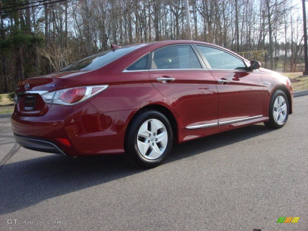 2011 Sonata Hybrid - Venetian Red / Camel photo #5