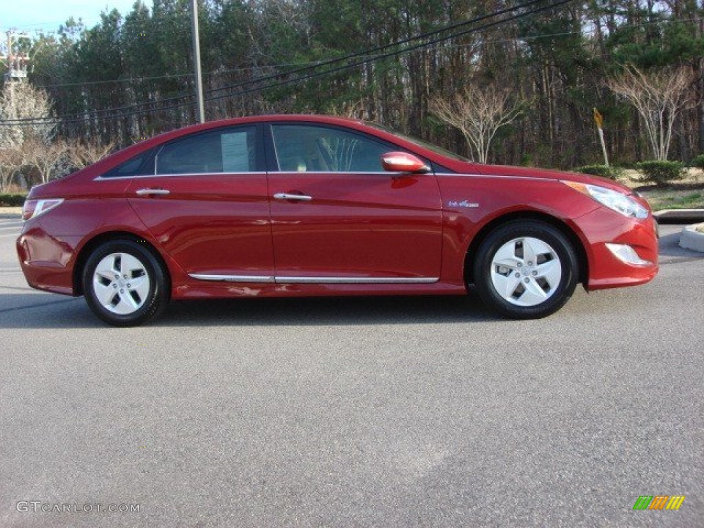 2011 Sonata Hybrid - Venetian Red / Camel photo #6
