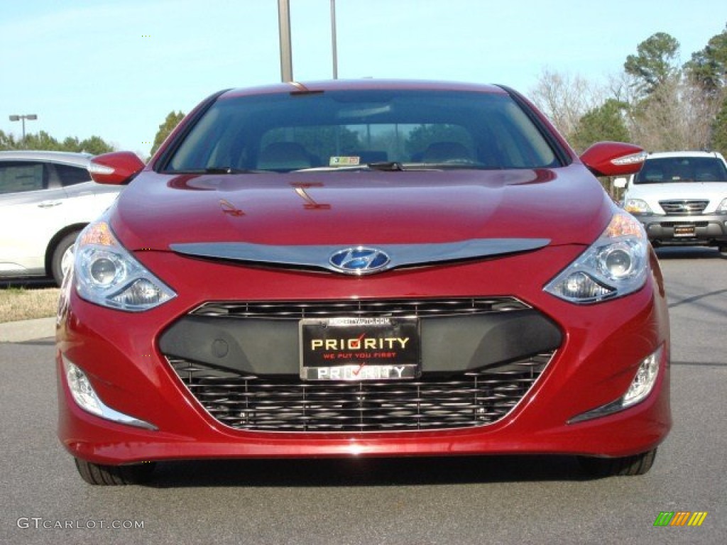 2011 Sonata Hybrid - Venetian Red / Camel photo #8