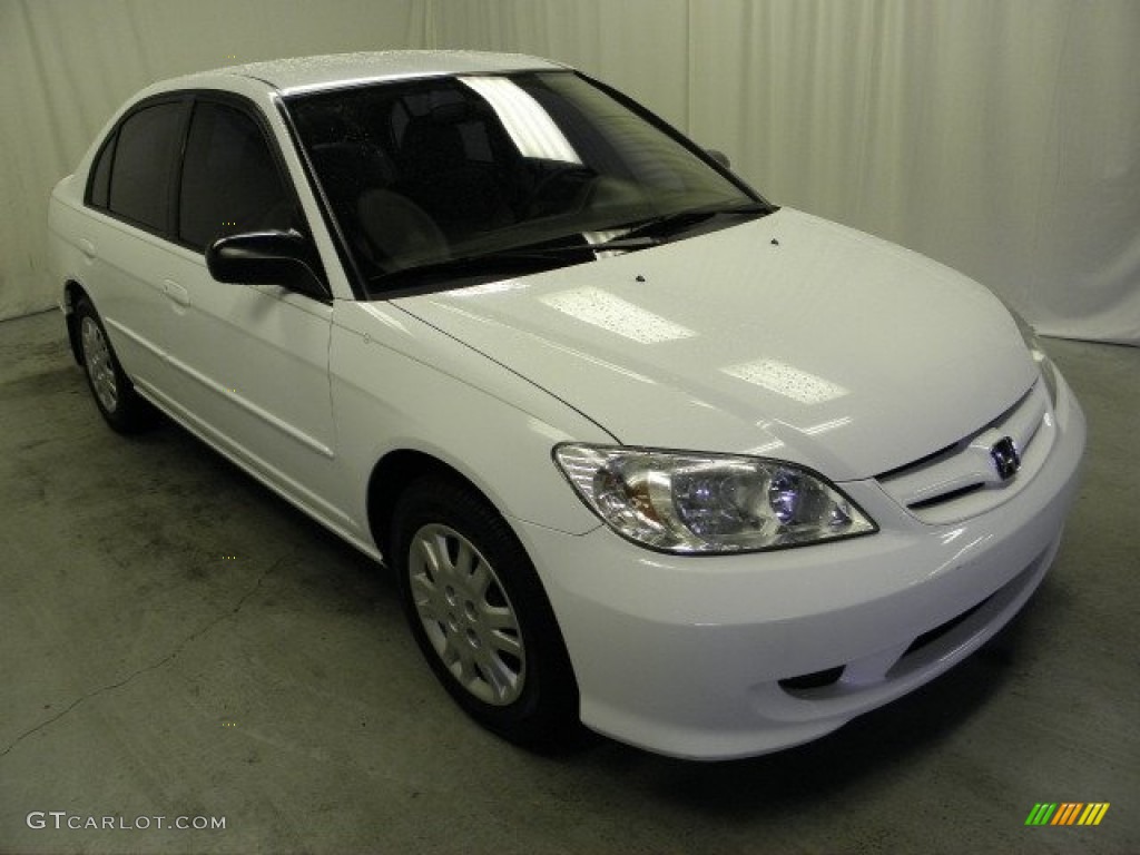 2005 Civic LX Sedan - Taffeta White / Ivory photo #1
