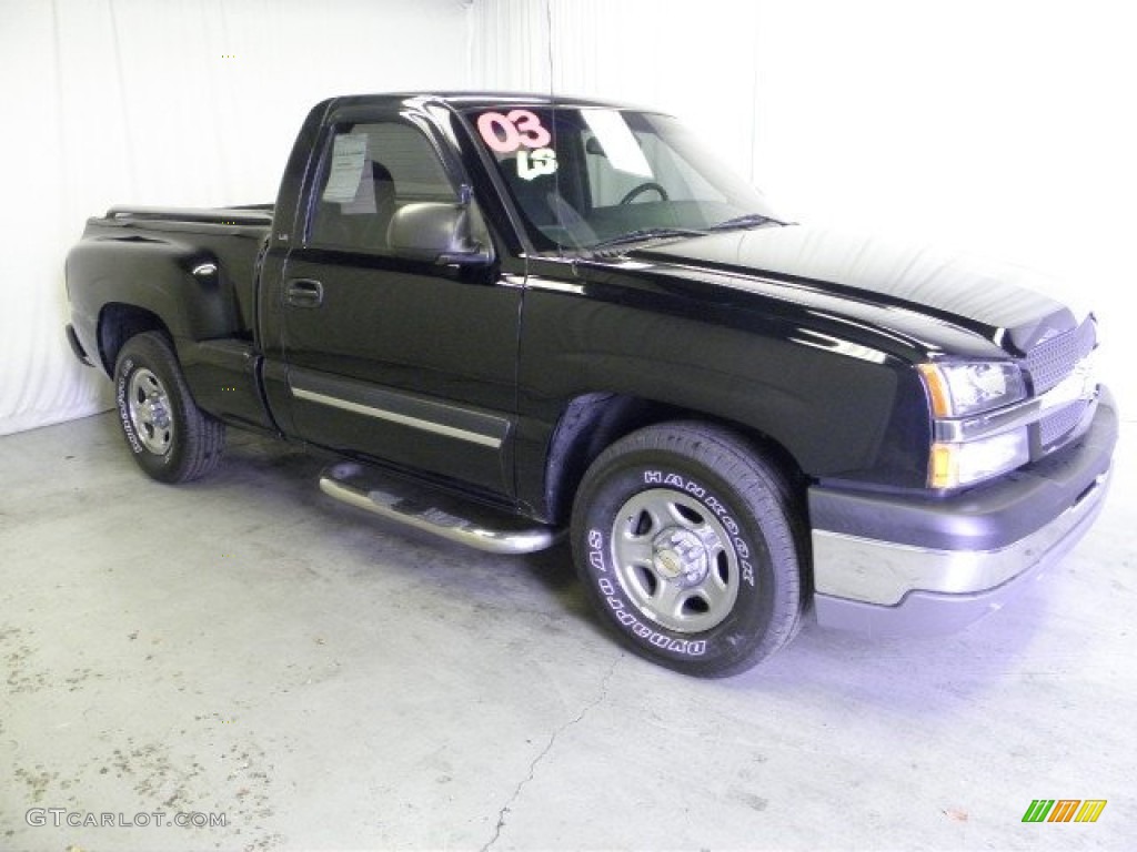 2003 Silverado 1500 LS Regular Cab - Black / Dark Charcoal photo #1