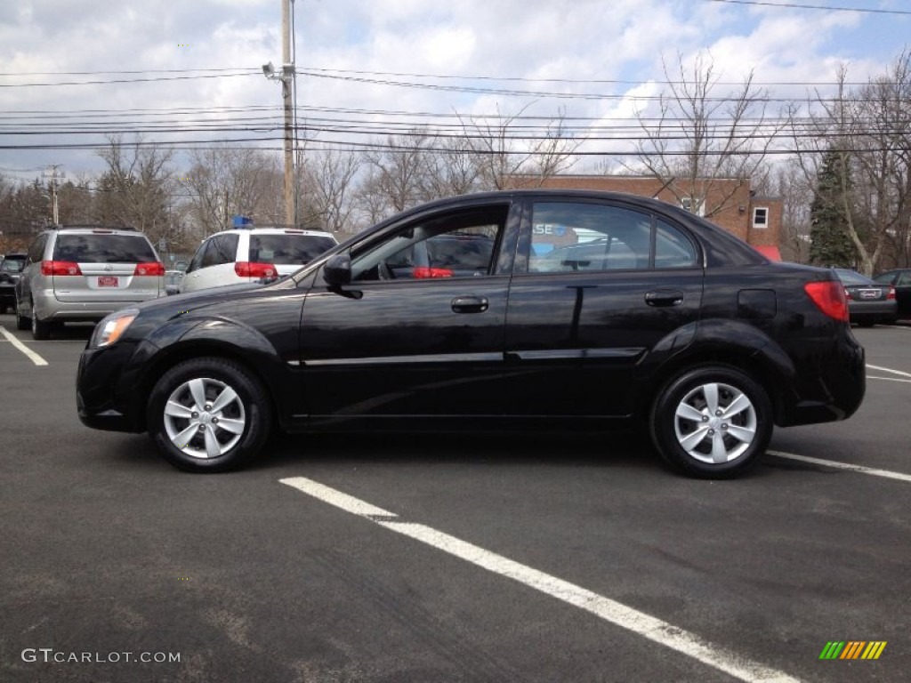 Midnight Black 2010 Kia Rio LX Sedan Exterior Photo #62274997