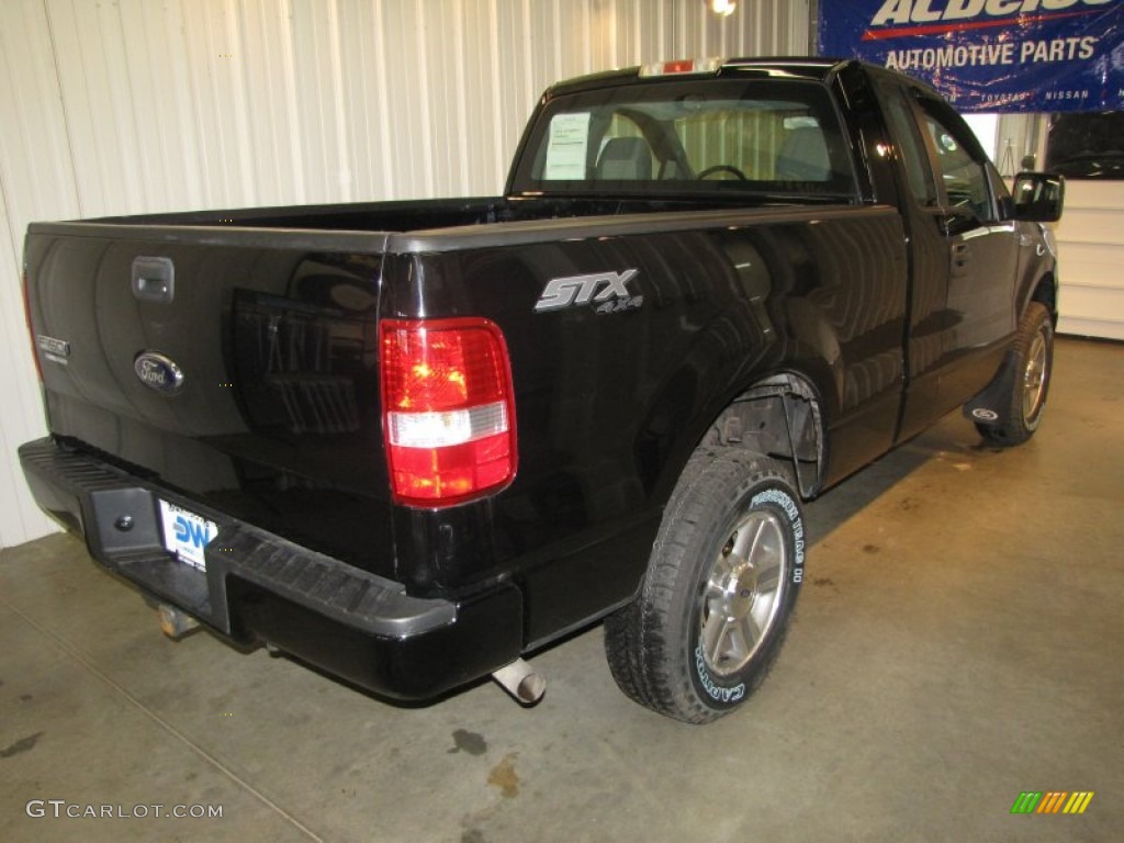 2008 F150 STX Regular Cab 4x4 - Black / Medium/Dark Flint photo #4