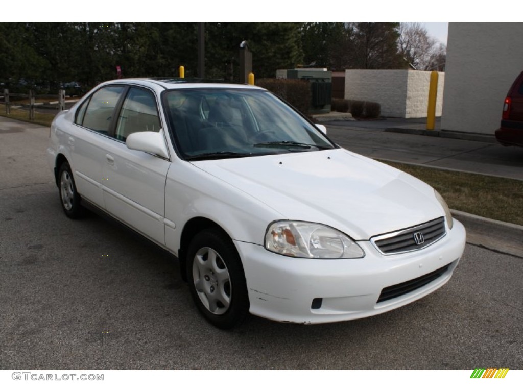1999 Civic EX Sedan - Taffeta White / Gray photo #1