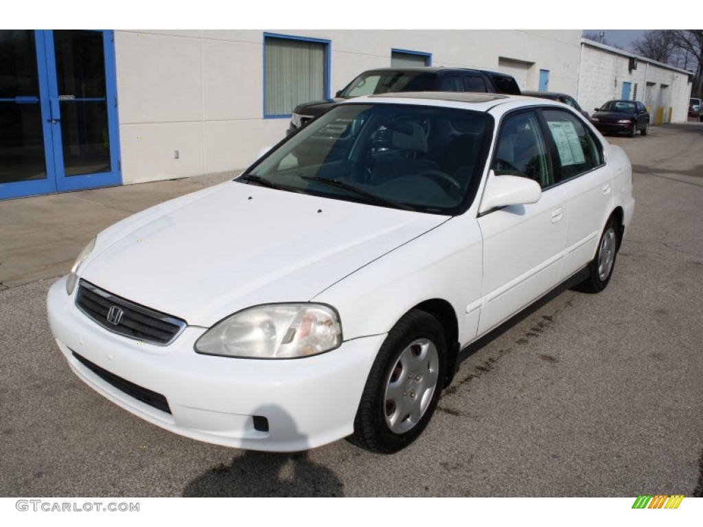 1999 Civic EX Sedan - Taffeta White / Gray photo #3