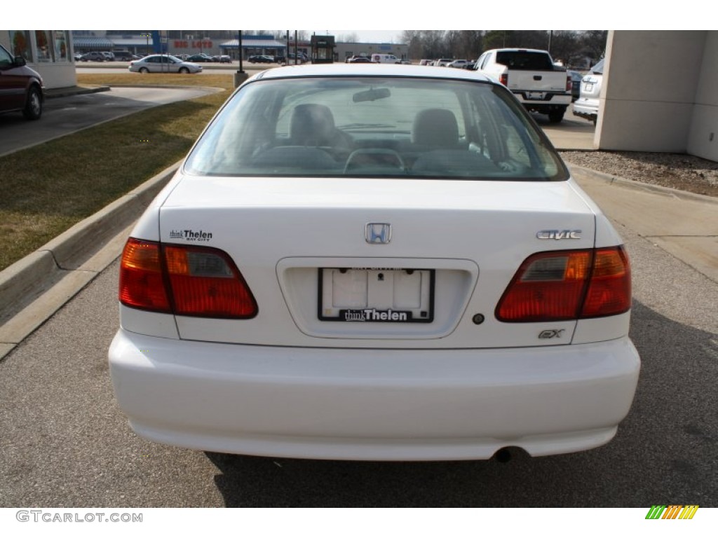 1999 Civic EX Sedan - Taffeta White / Gray photo #5