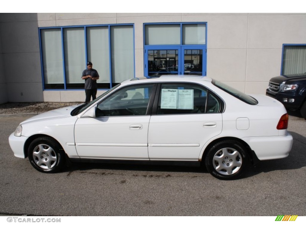 1999 Civic EX Sedan - Taffeta White / Gray photo #14