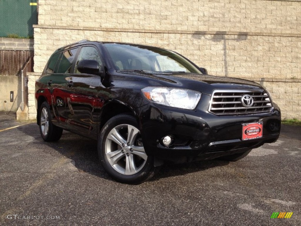 2009 Highlander Sport 4WD - Black / Sand Beige photo #1