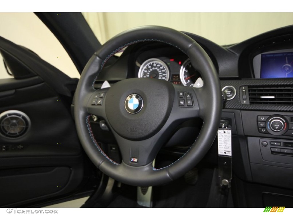 2011 BMW M3 Coupe Black Novillo Leather Steering Wheel Photo #62278240