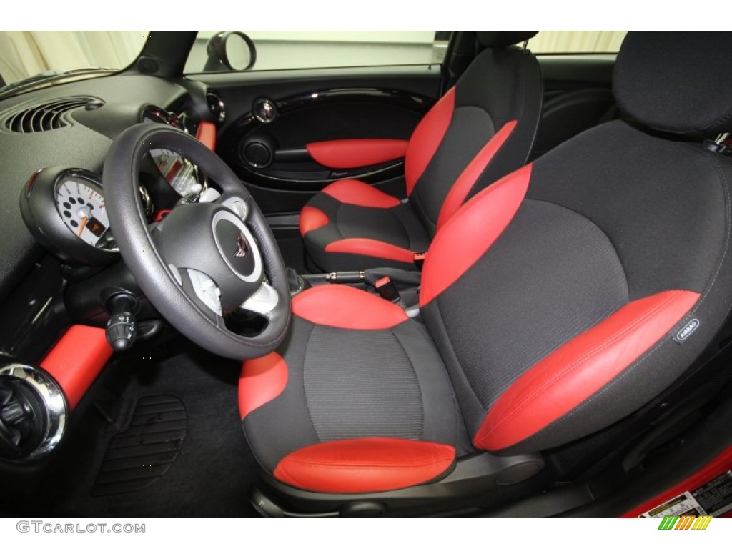 Black/Rooster Red Interior 2009 Mini Cooper Hardtop Photo #62279071