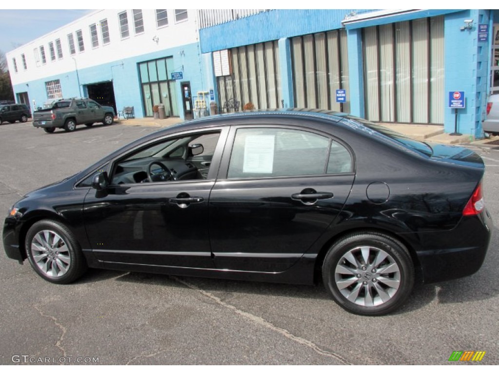 Crystal Black Pearl 2010 Honda Civic EX Sedan Exterior Photo #62279179