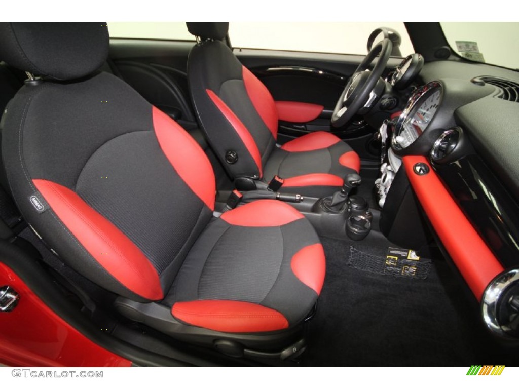 Black/Rooster Red Interior 2009 Mini Cooper Hardtop Photo #62279353