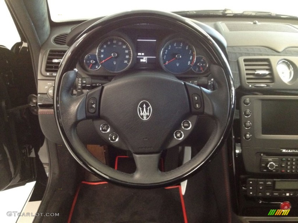 2012 Maserati Quattroporte S Nero Steering Wheel Photo #62283809