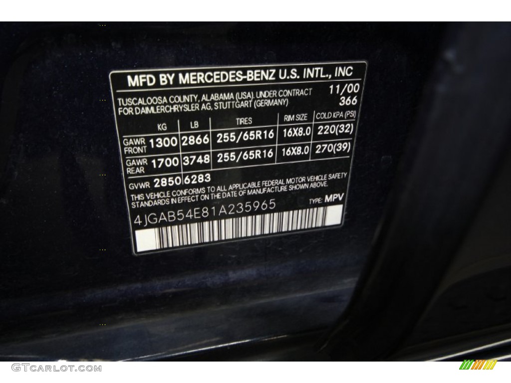 2001 ML 320 4Matic - Azure Blue Metallic / Java photo #10