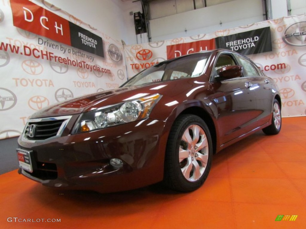 2009 Accord EX-L V6 Sedan - Basque Red Pearl / Ivory photo #1