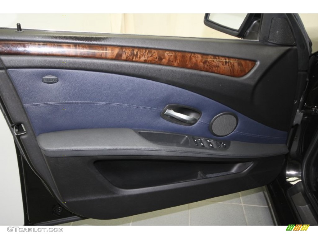 2009 BMW 5 Series 535i Sedan Dark Blue Door Panel Photo #62288010