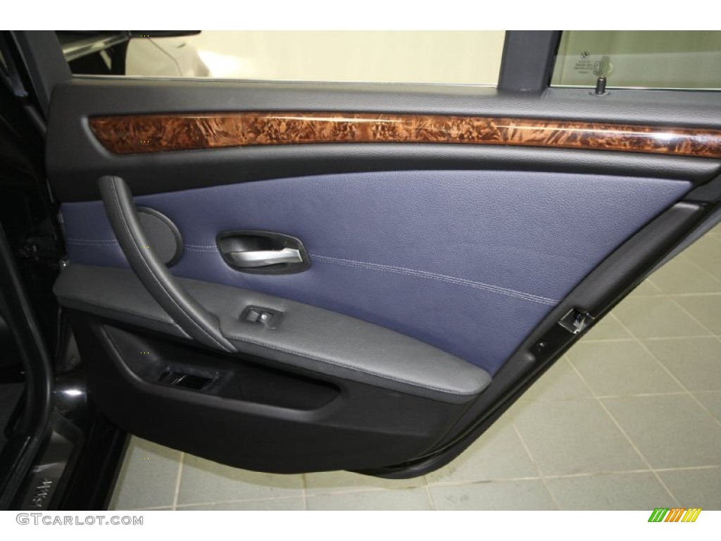 2009 BMW 5 Series 535i Sedan Dark Blue Door Panel Photo #62288201