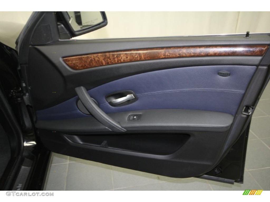2009 BMW 5 Series 535i Sedan Dark Blue Door Panel Photo #62288237