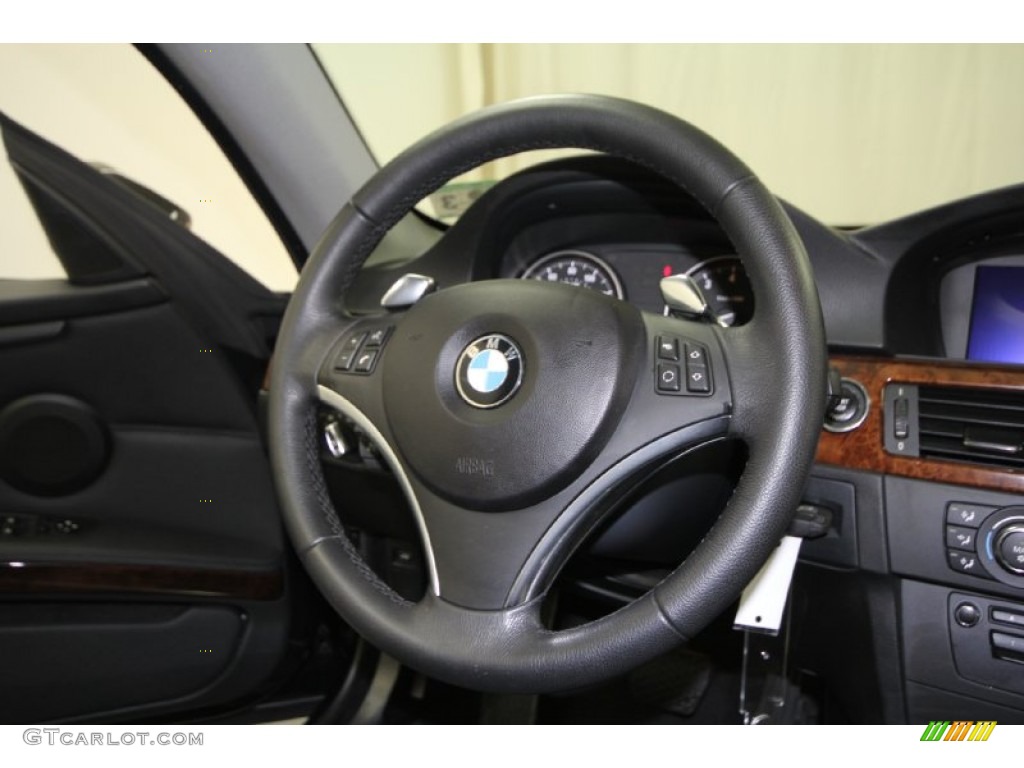 2009 BMW 3 Series 328i Coupe Black Steering Wheel Photo #62288540