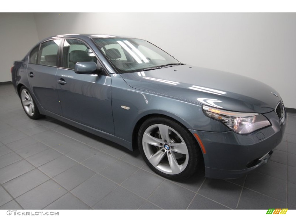 2009 5 Series 528i Sedan - Neptune Blue Metallic / Grey Dakota Leather photo #8