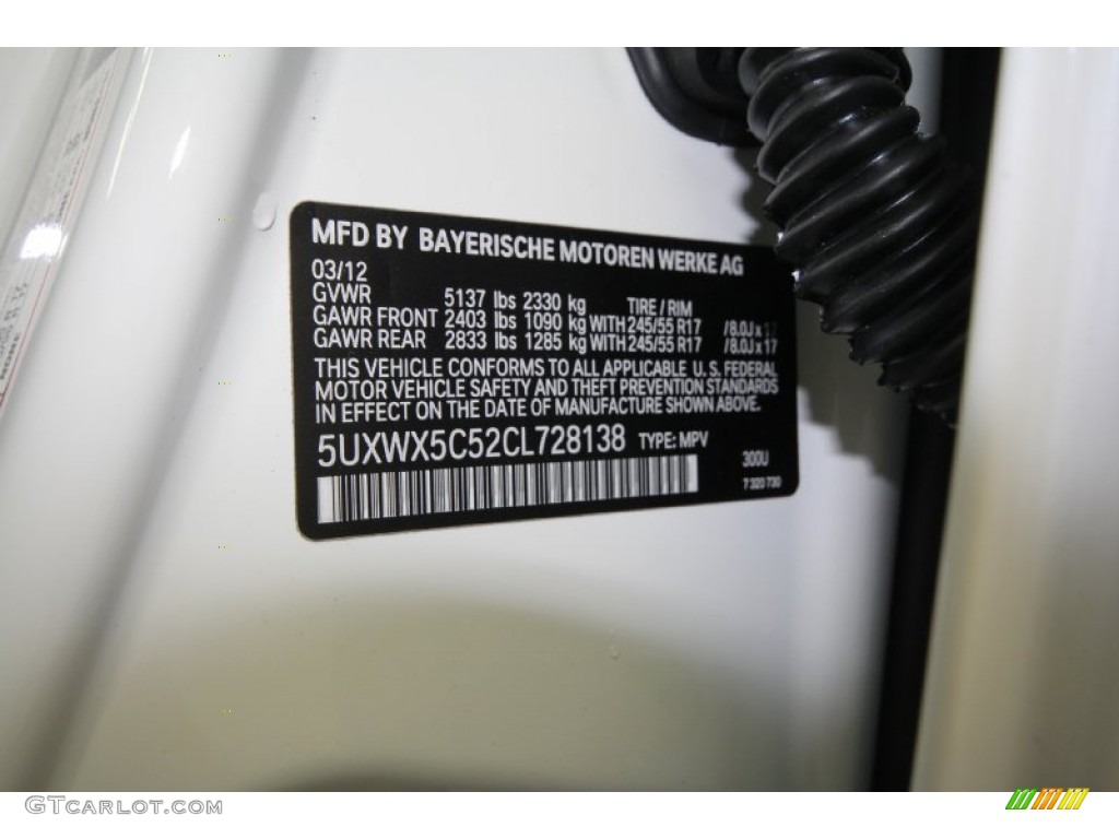 2012 X3 xDrive 28i - Alpine White / Black photo #10
