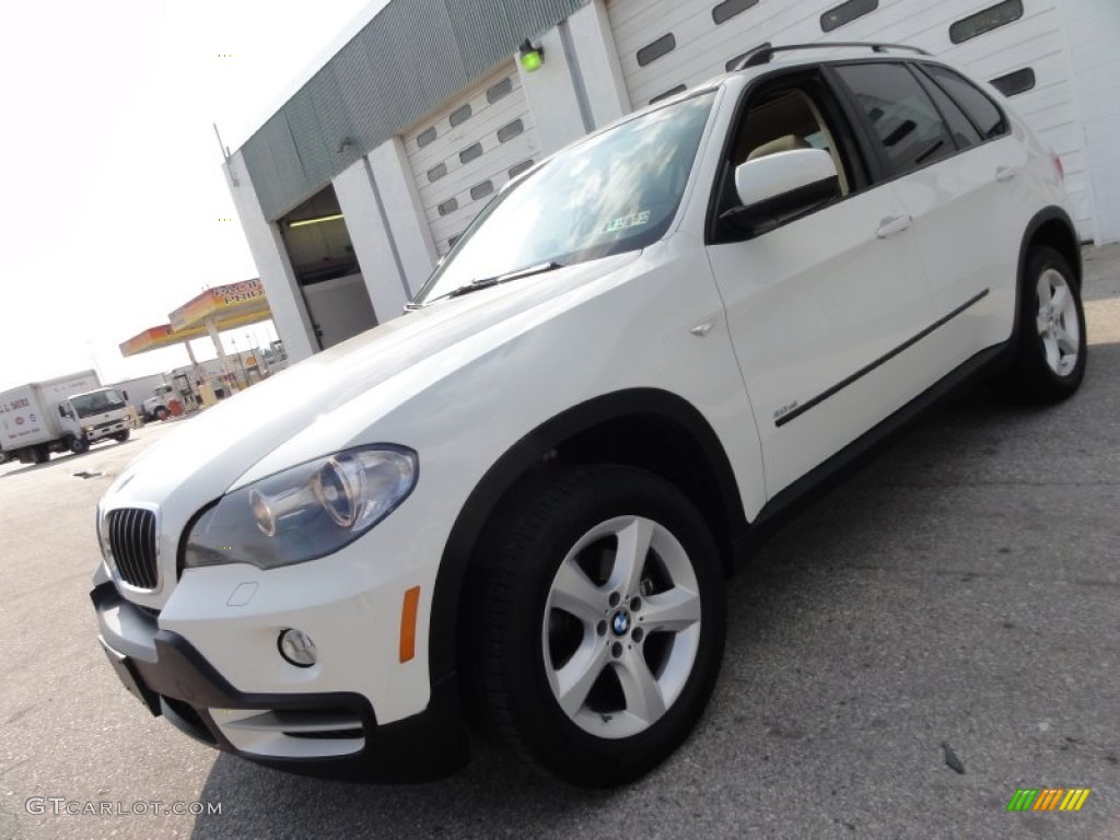2008 X5 3.0si - Alpine White / Sand Beige photo #3