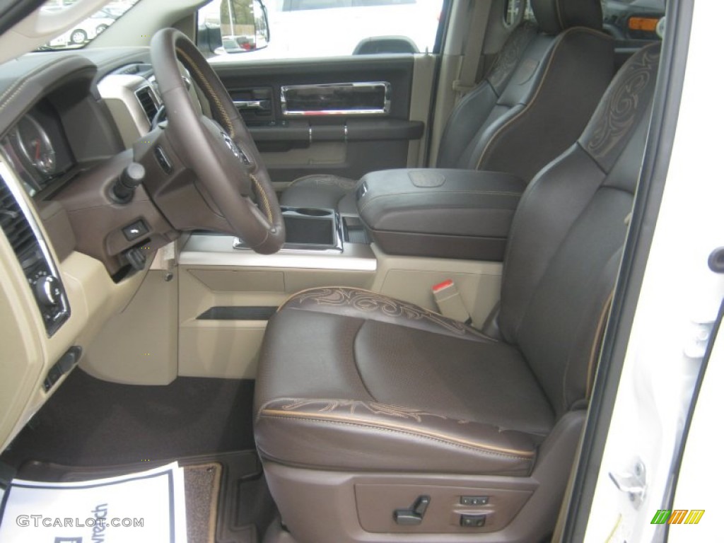 Light Pebble Beige/Bark Brown Interior 2012 Dodge Ram 2500 HD Laramie Longhorn Mega Cab 4x4 Photo #62294039
