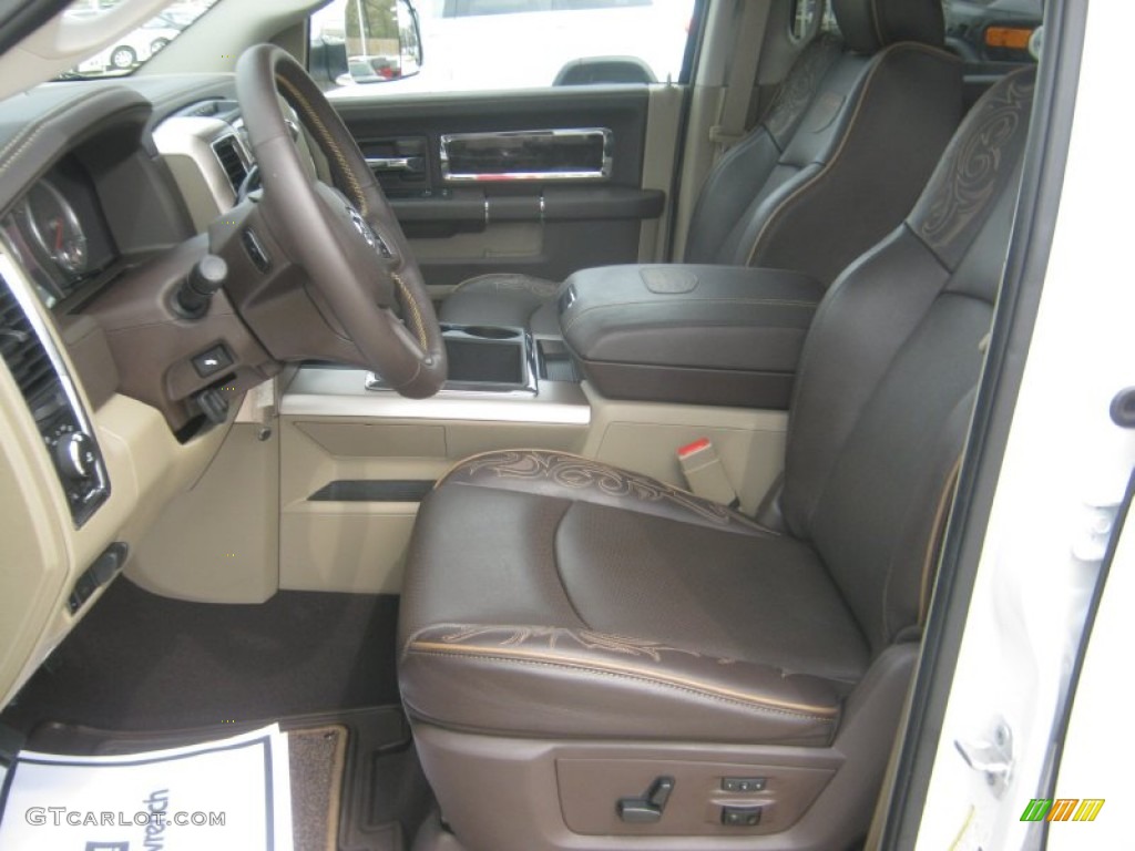 Light Pebble Beige Bark Brown Interior 2012 Dodge Ram 2500