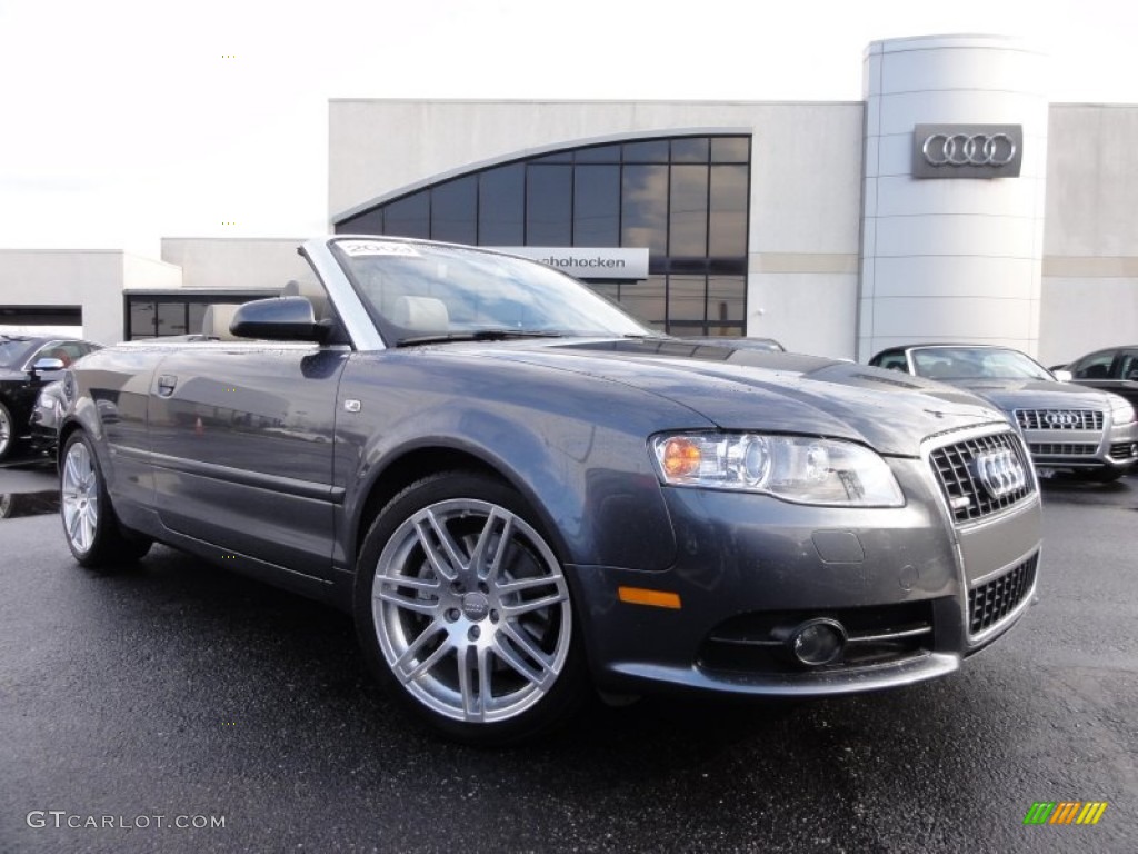 2009 A4 2.0T Cabriolet - Meteor Grey Pearl Effect / Light Grey photo #1