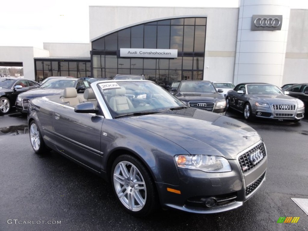 2009 A4 2.0T Cabriolet - Meteor Grey Pearl Effect / Light Grey photo #5