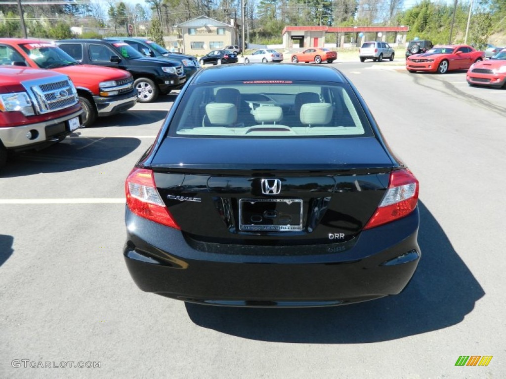 2012 Civic EX-L Sedan - Crystal Black Pearl / Gray photo #4