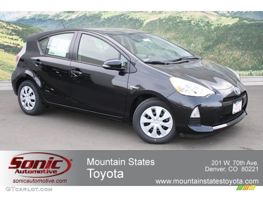 2012 Prius c Hybrid Two - Black Sand Pearl / Light Blue Gray/Black photo #1