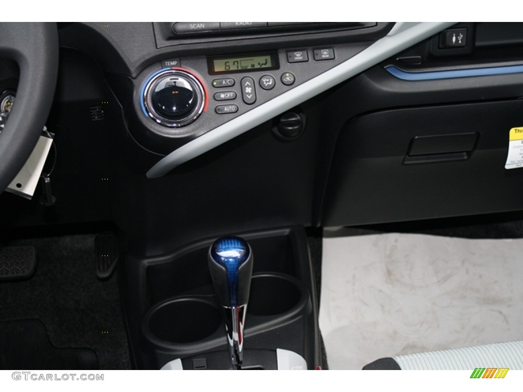2012 Prius c Hybrid Two - Black Sand Pearl / Light Blue Gray/Black photo #13