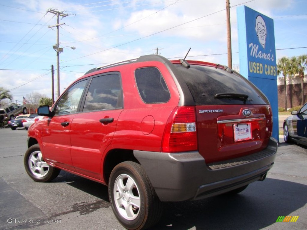 2007 Sportage LX - Volcanic Red / Beige photo #31